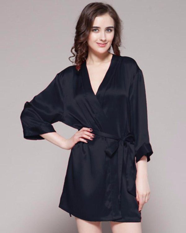 Black – 100% Polyester Satin Gown