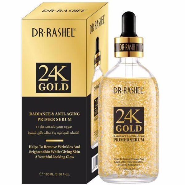 Dr.Rashel 24K Gold Radiance & Anti Aging Primer Serum – 100ml | Glow & Youthful Skin